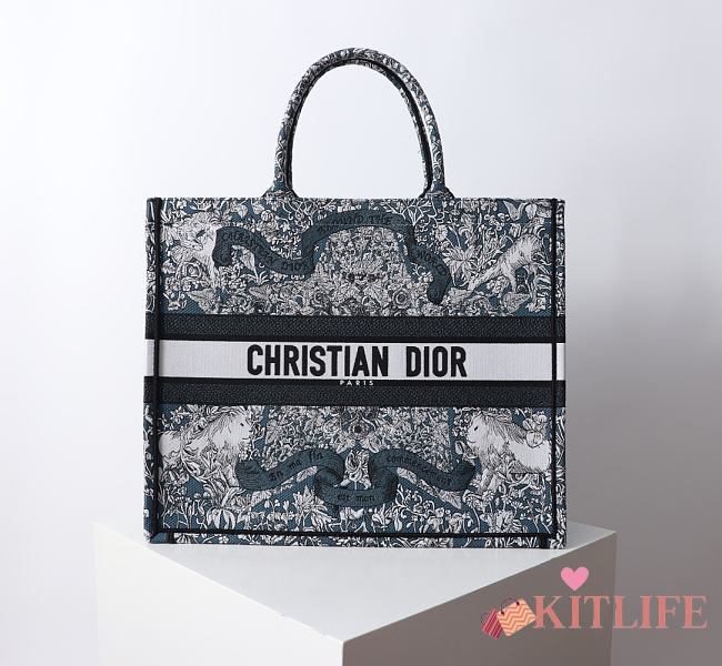 Kitlife Large Dior Book Tote World Motif blue bag - 42 × 35 × 18.5 cm - 1