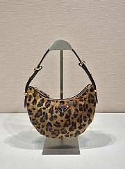 Kitlife Prada Women's Metallic Arqué Printed Leather Shoulder Bag - 22.5x18.5x6cm - 1