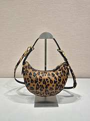 Kitlife Prada Women's Metallic Arqué Printed Leather Shoulder Bag - 22.5x18.5x6cm - 4