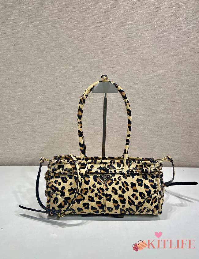 kitlife Prada Women's Printed Leather Tote Bag - 32x15.5x12cm - 1