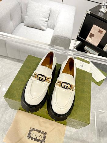 kitlife Gucci Interlocking G lug sole loafers White