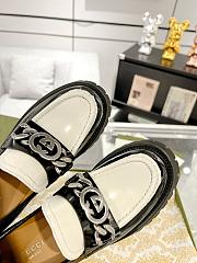 kitlife Gucci Interlocking G lug sole loafers White&black - 4