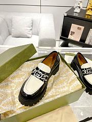 kitlife Gucci Interlocking G lug sole loafers White&black - 3