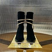 René Caovilla 80mm crystal-embellished suede ankle boots black&gold - 1