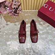 kitlife Women's Gucci Horsebit ballet flat wine red - 2