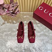 kitlife Women's Gucci Horsebit ballet flat wine red V - 2