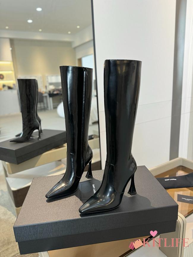 Kitlife Saint Laurent long boots black soft leather - 1