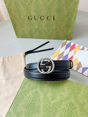 Kitlife Gucci Belt black silver 2cm