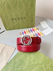 Kitlife Gucci Belt silver&red 3cm - 1