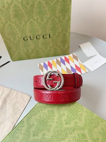 Kitlife Gucci Belt silver&red 3cm