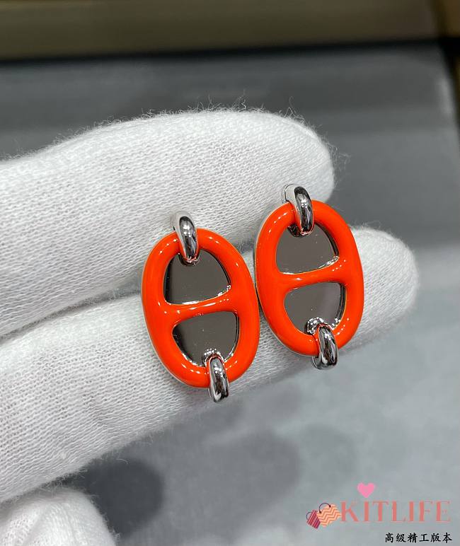 Kitlife Hermes Mini Maillon earrings Orange  - 1