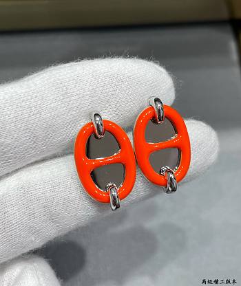 Kitlife Hermes Mini Maillon earrings Orange 