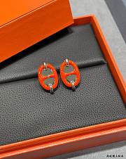 Kitlife Hermes Mini Maillon earrings Orange  - 5