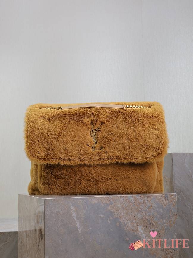 kitlife YSL NIKI medium in shearling brown bag - 47×34×16cm - 1