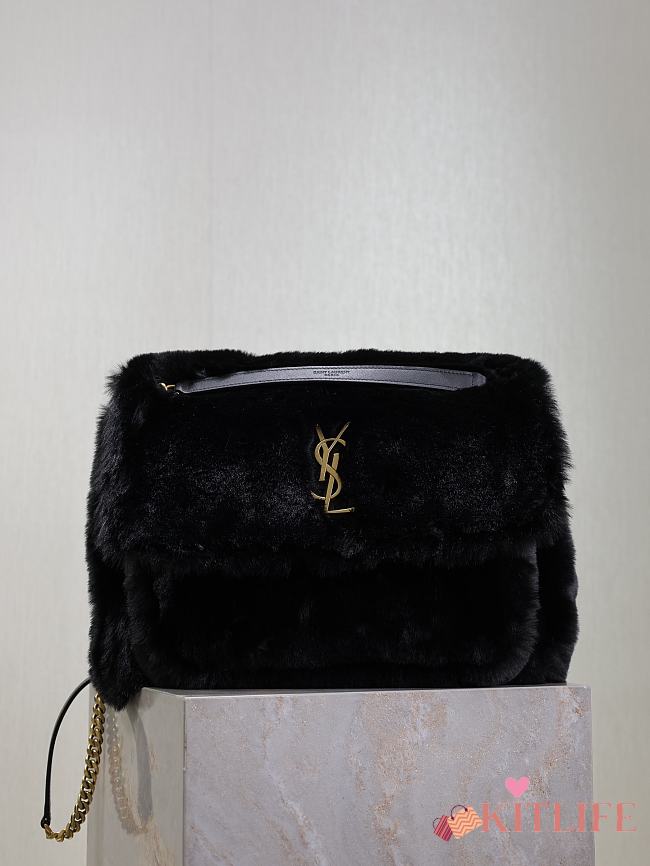 kitlife YSL NIKI medium in shearling black bag - 32cm - 1