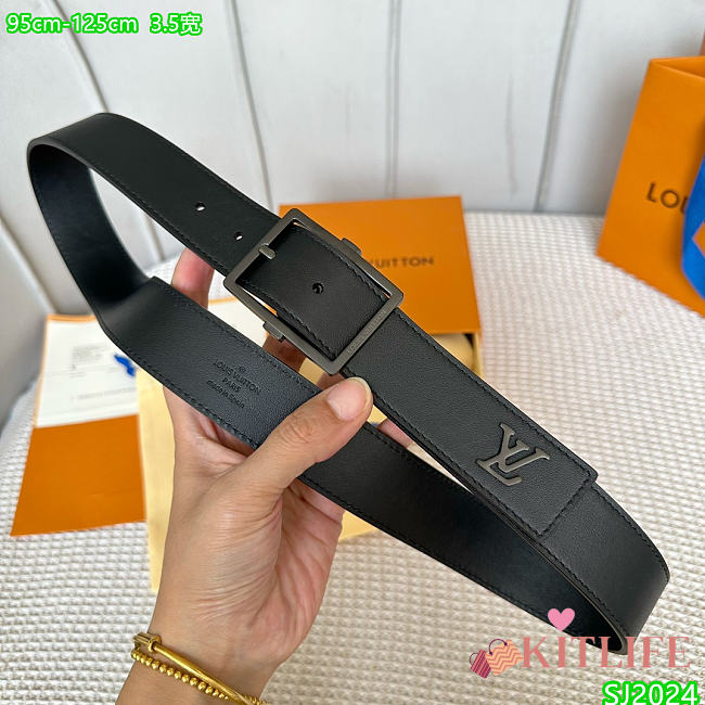 Kitlife Louis vuitton Belt black 3.5cm - 1