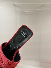 Kitlife Gucci GG 45 Velvet Slide Sandals red - 5