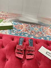 Kitlife Gucci GG 45 Velvet Slide Sandals red - 4
