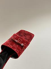 Kitlife Gucci GG 45 Velvet Slide Sandals red - 3