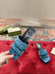 Kitlife Gucci GG 45 Velvet Slide Sandals blue - 6