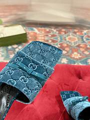 Kitlife Gucci GG 45 Velvet Slide Sandals blue - 5