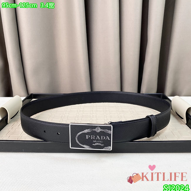 Kitlife Prada Belt black 3.4cm -04 - 1