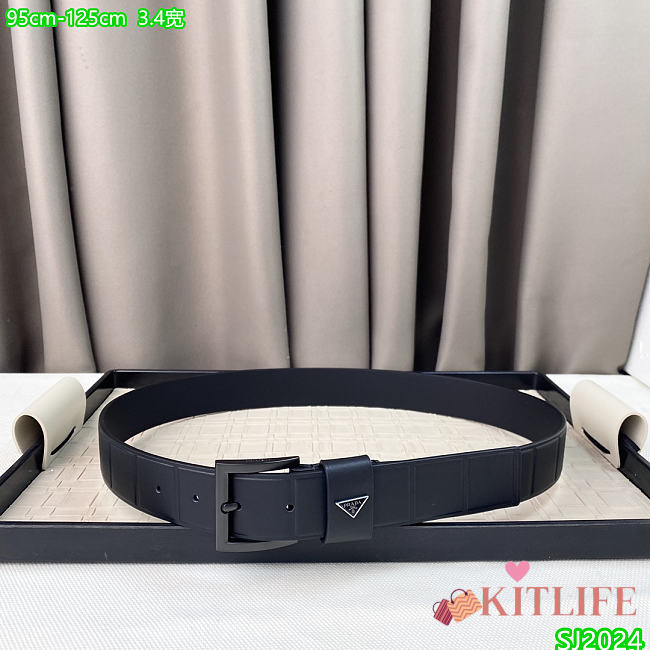 Kitlife Prada Belt black 3.4cm -05 - 1