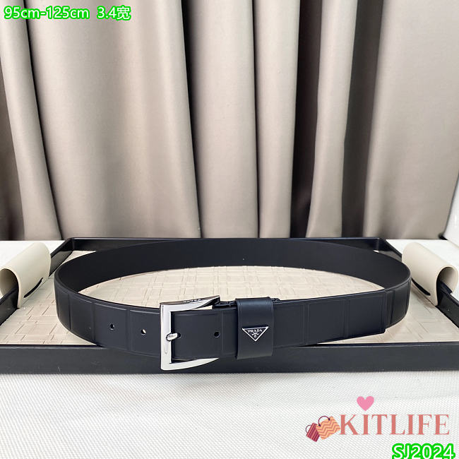 Kitlife Prada Belt black 3.4cm -07 - 1