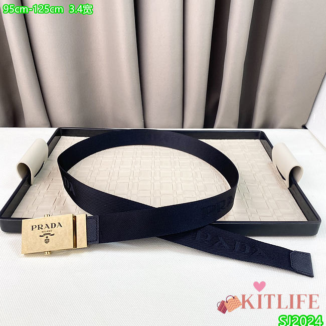 Kitlife Prada Belt black 3.4cm -08 - 1