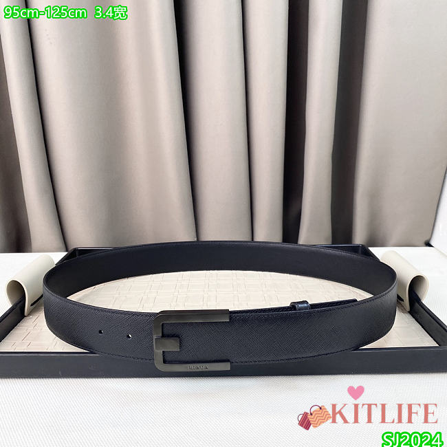 Kitlife Prada Belt black 3.4cm -10 - 1