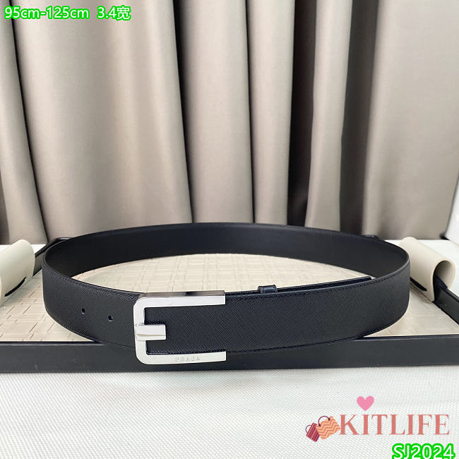 Kitlife Prada Belt black 3.4cm -12 - 1