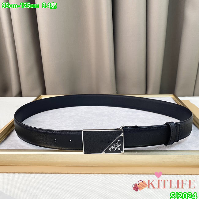 Kitlife Prada Belt black 3.4cm -13 - 1