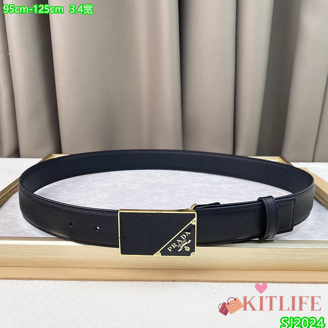 Kitlife Prada Belt black 3.4cm -14 - 1