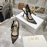 Kitlife J'Adior Slingback Pump Black Transparent Mesh Embroidered with Silver-Tone Strass 10cm - 4