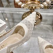 Kitlife J'Adior Slingback Pump white Transparent Mesh Embroidered with Silver-Tone Strass 10cm - 4
