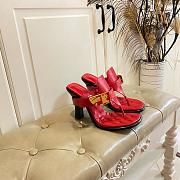 Burberry Women's Red Leather Bay Heeled Sandals  - 1