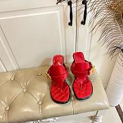 Burberry Women's Red Leather Bay Heeled Sandals  - 2