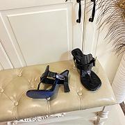 Burberry Women's black Leather Bay Heeled Sandals - 6