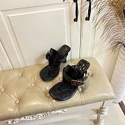 Burberry Women's black Leather Bay Heeled Sandals - 5