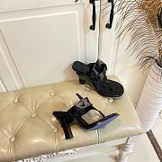 Burberry Women's black Leather Bay Heeled Sandals - 4