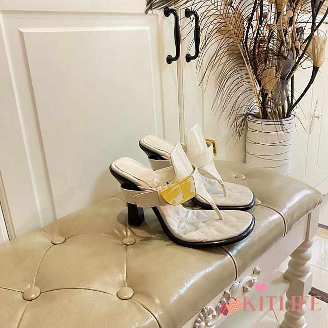 Burberry Women's white Leather Bay Heeled Sandals - 1