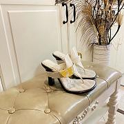 Burberry Women's white Leather Bay Heeled Sandals - 1