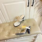 Burberry Women's white Leather Bay Heeled Sandals - 5