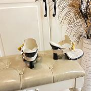 Burberry Women's white Leather Bay Heeled Sandals - 4