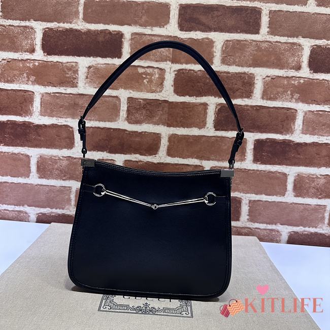 kitlife Gucci small Horsebit Slim shoulder bag black - 23x18.5x3 cm - 1