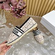 Dior Granville Oblique Beige Cotton CD Logo Embroidered Espadrille Flat - 5