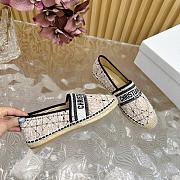 Dior Granville Oblique Beige Cotton CD Logo Embroidered Espadrille Flat - 2