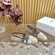 Dior Granville Oblique Beige Cotton CD Logo Embroidered Espadrille Flat - 3