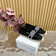 Dior Granville Oblique black Cotton CD Logo Embroidered Espadrille Flat - 1