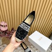 Dior Granville Oblique black Cotton CD Logo Embroidered Espadrille Flat - 6